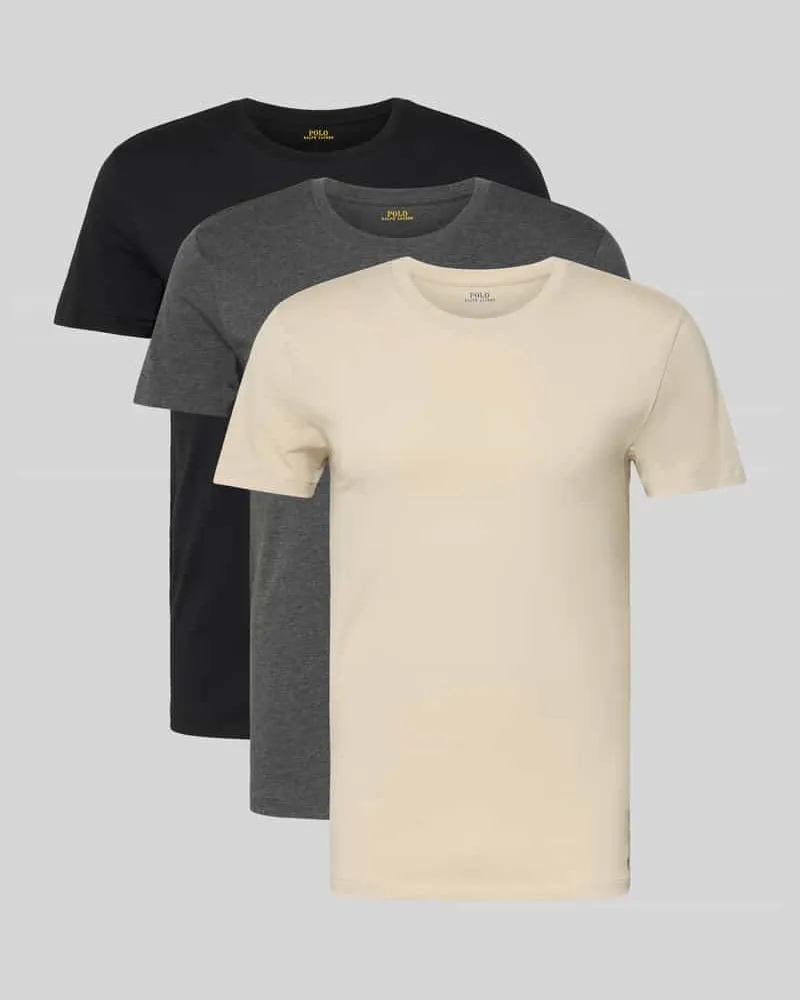 Ralph Lauren Slim Fit T-Shirt aus reiner Baumwolle im 3er-Pack Sand