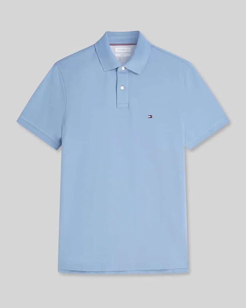 Tommy Hilfiger Regular Fit Poloshirt aus Baumwoll-Mix Hellblau