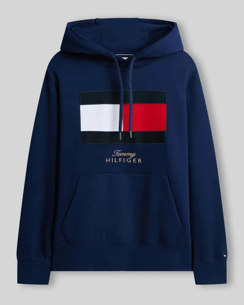 Tommy Hilfiger Hoodie mit Logo-Print Dunkelblau
