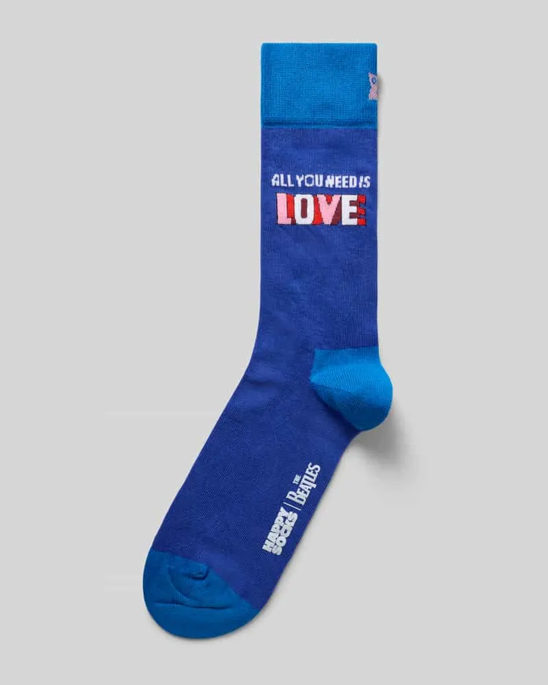 Happy Socks Socken mit Statement-Print Modell 'The Beatles Blau