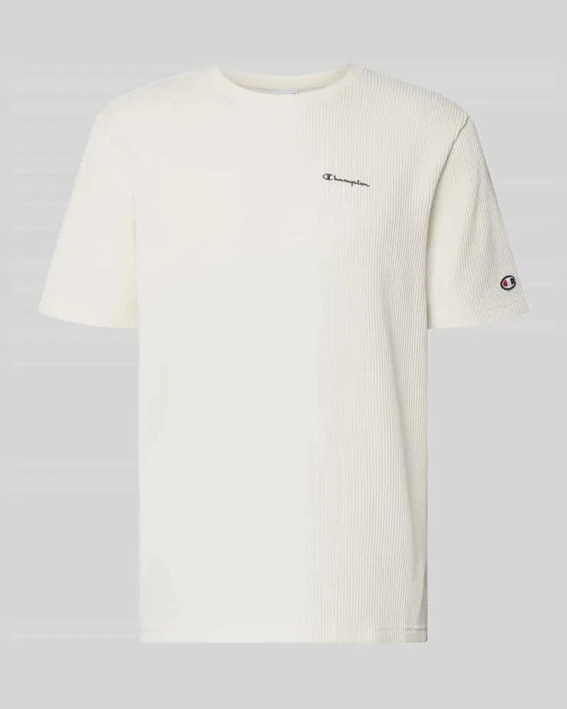 Champion T-Shirt mit Strukturmuster und Label-Stitchings Offwhite
