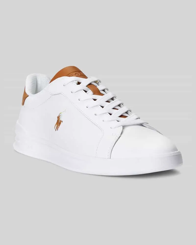 Ralph Lauren Low Top Sneaker aus Glattleder Weiss