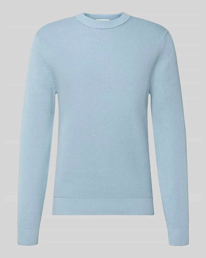 Selected Homme Regular Fit Pullover aus reiner Bio-Baumwolle Modell 'DANE Hellblau