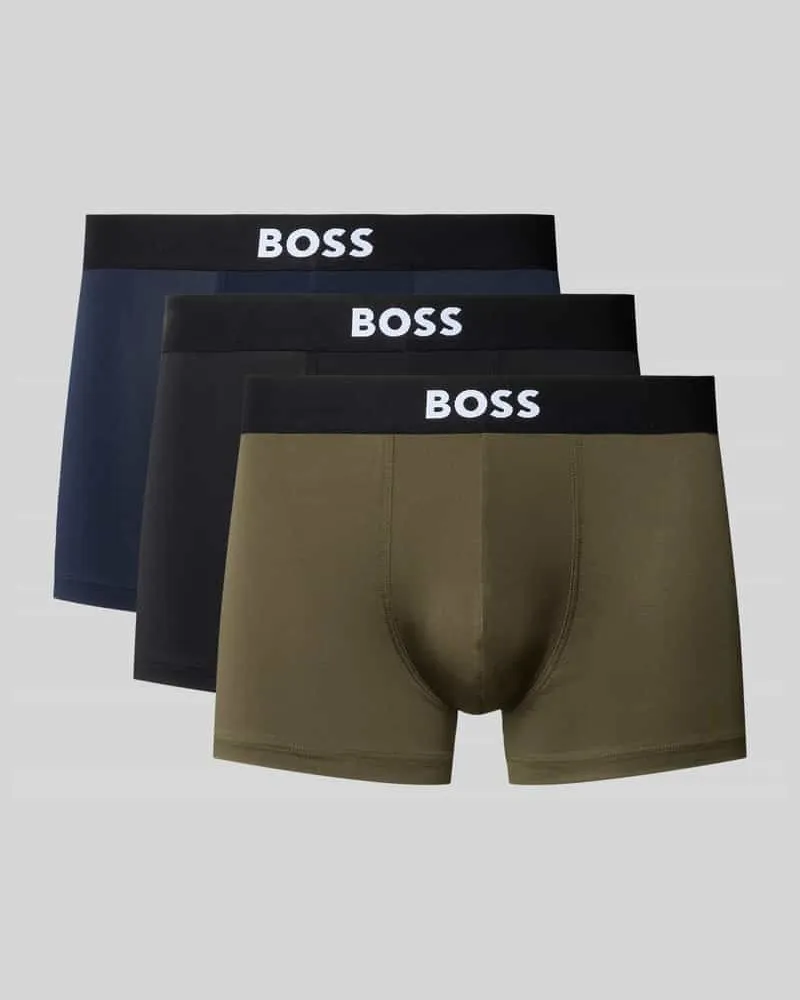 HUGO BOSS Trunks mit elastischen Label-Bund Modell 'MICRO ONE Oliv