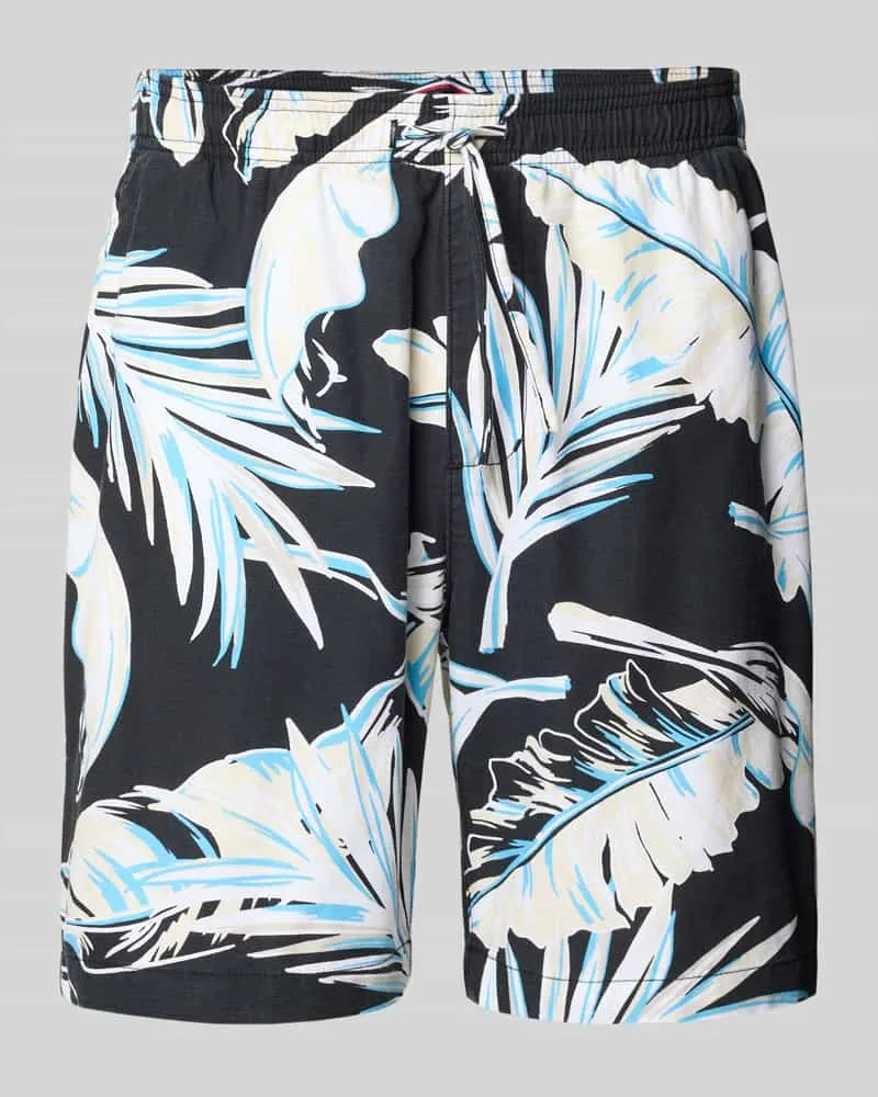 Tommy Hilfiger Regular Fit Bermudas mit Allover-Muster Black