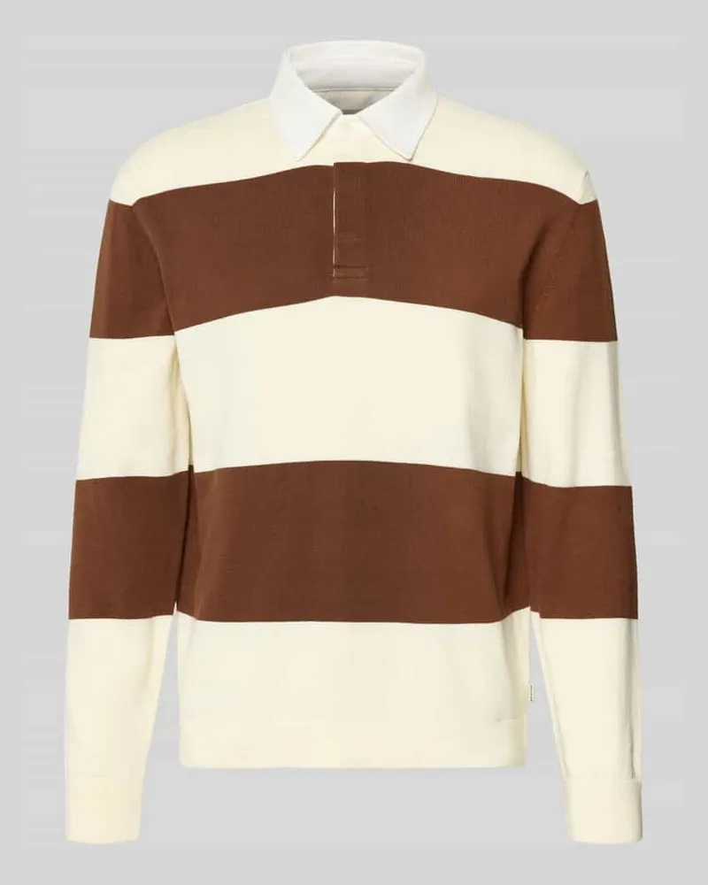 Gant Regular Fit Poloshirt mit Streifenmuster Offwhite