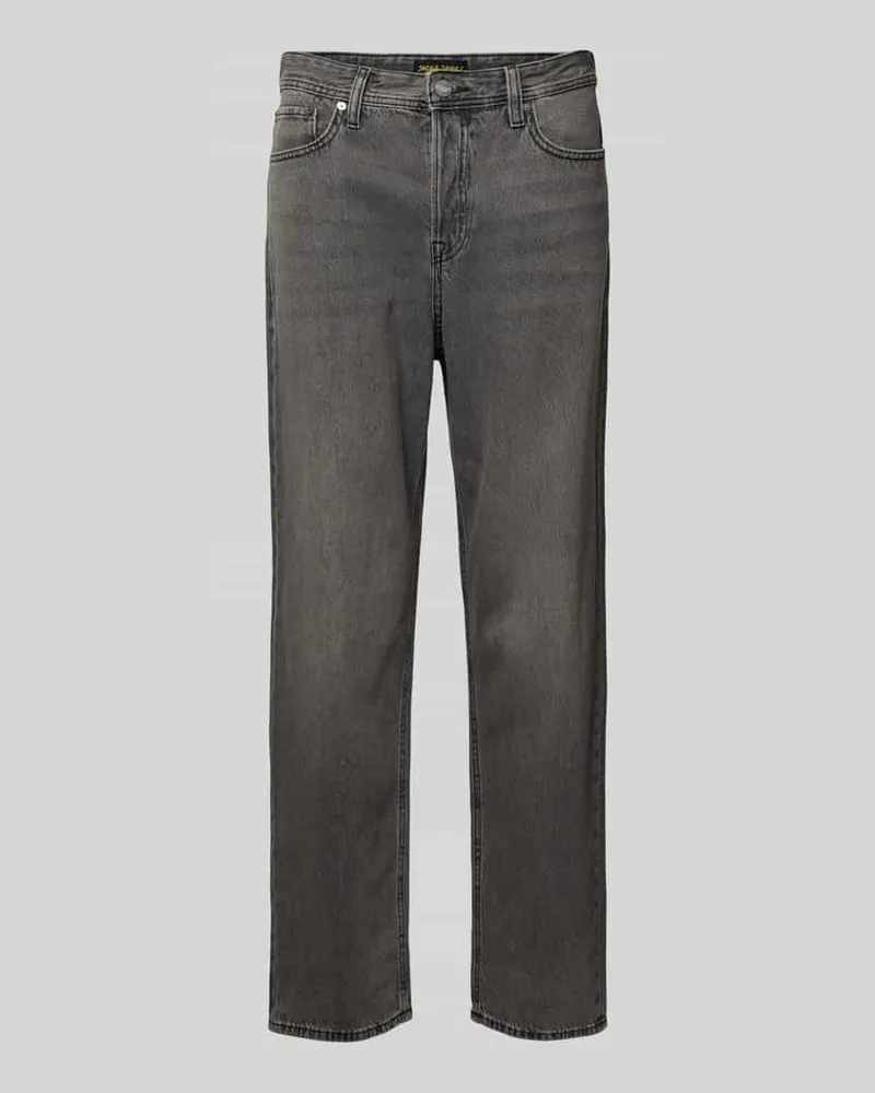 Jack & Jones Baggy Fit Jeans im 5-Pocket-Design Modell 'ALEX Hellgrau