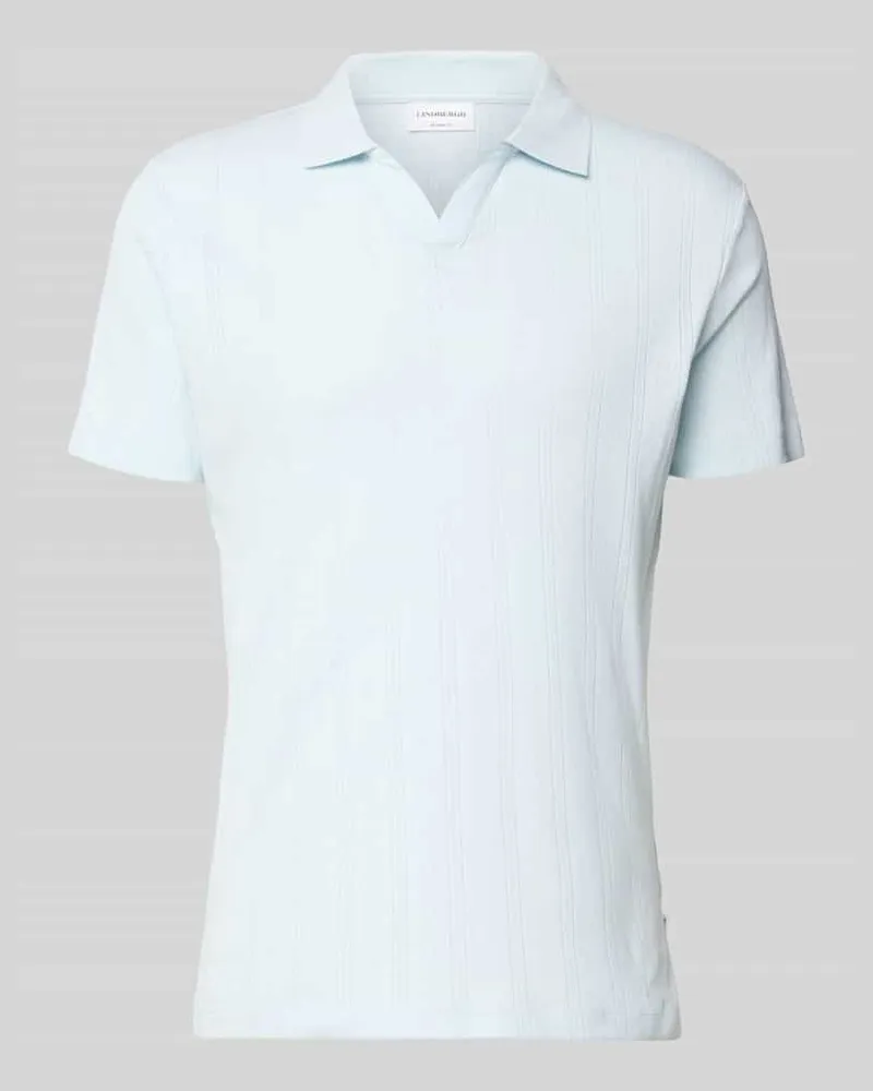 Lindbergh Regular Fit Poloshirt in Jaquard-Strick Hellblau