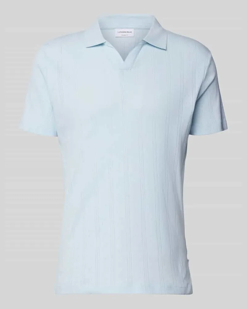 Lindbergh Regular Fit Poloshirt in Jaquard-Strick Hellblau