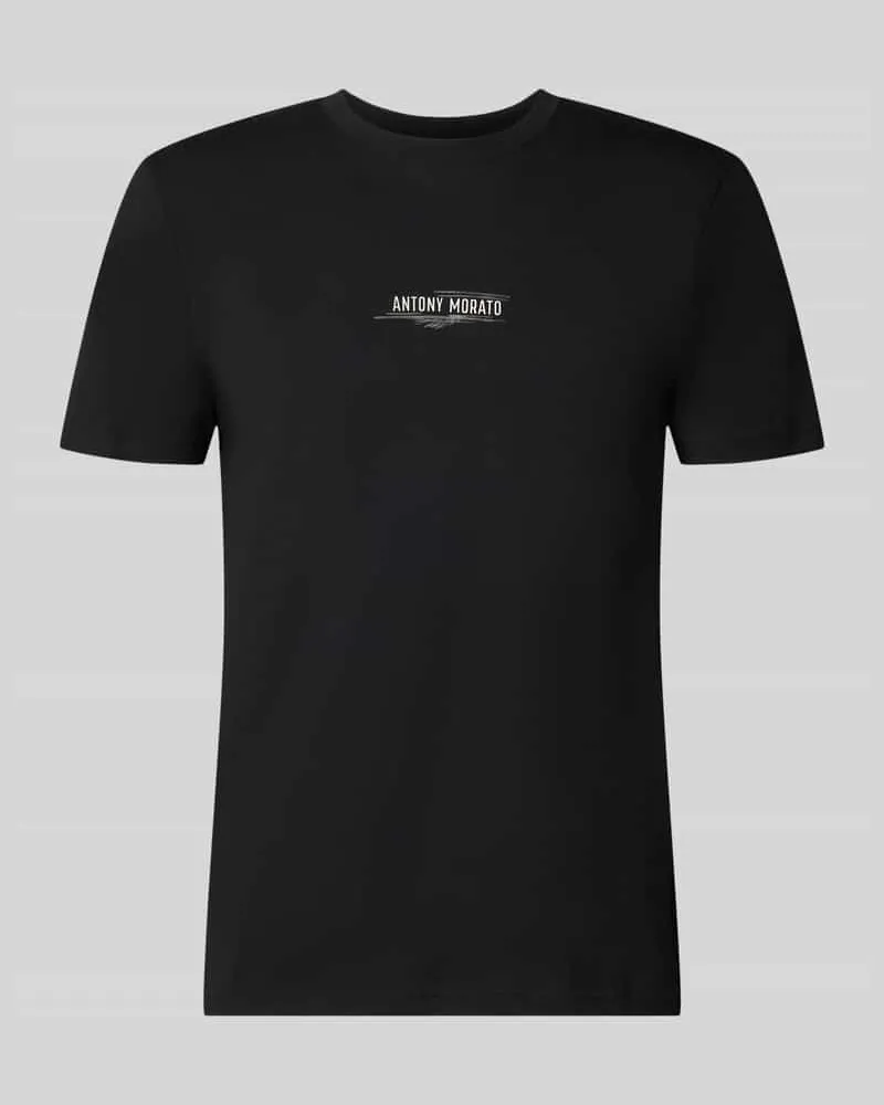 Antony Morato Regular Fit T-Shirt mit Label-Print Black