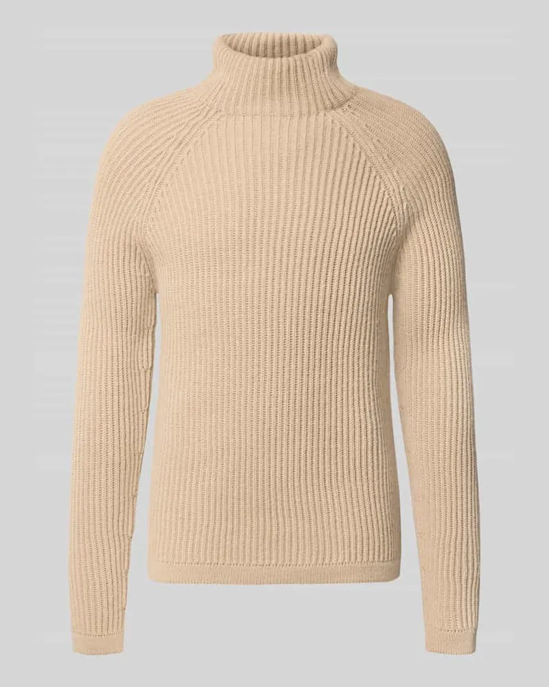 Drykorn Regular Fit Strickpullover mit elastischen Abschlüssen Beige