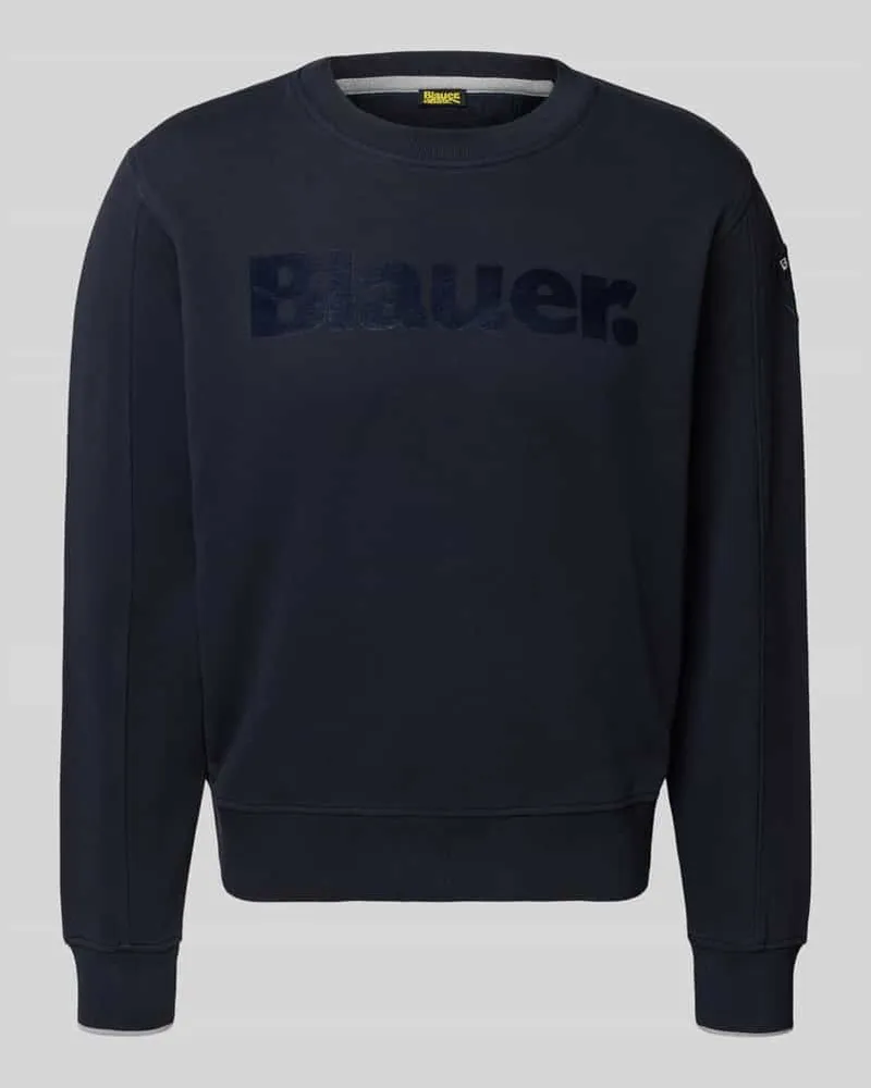 Blauer Sweatshirt mit Label-Print Modell 'Crosby Marine