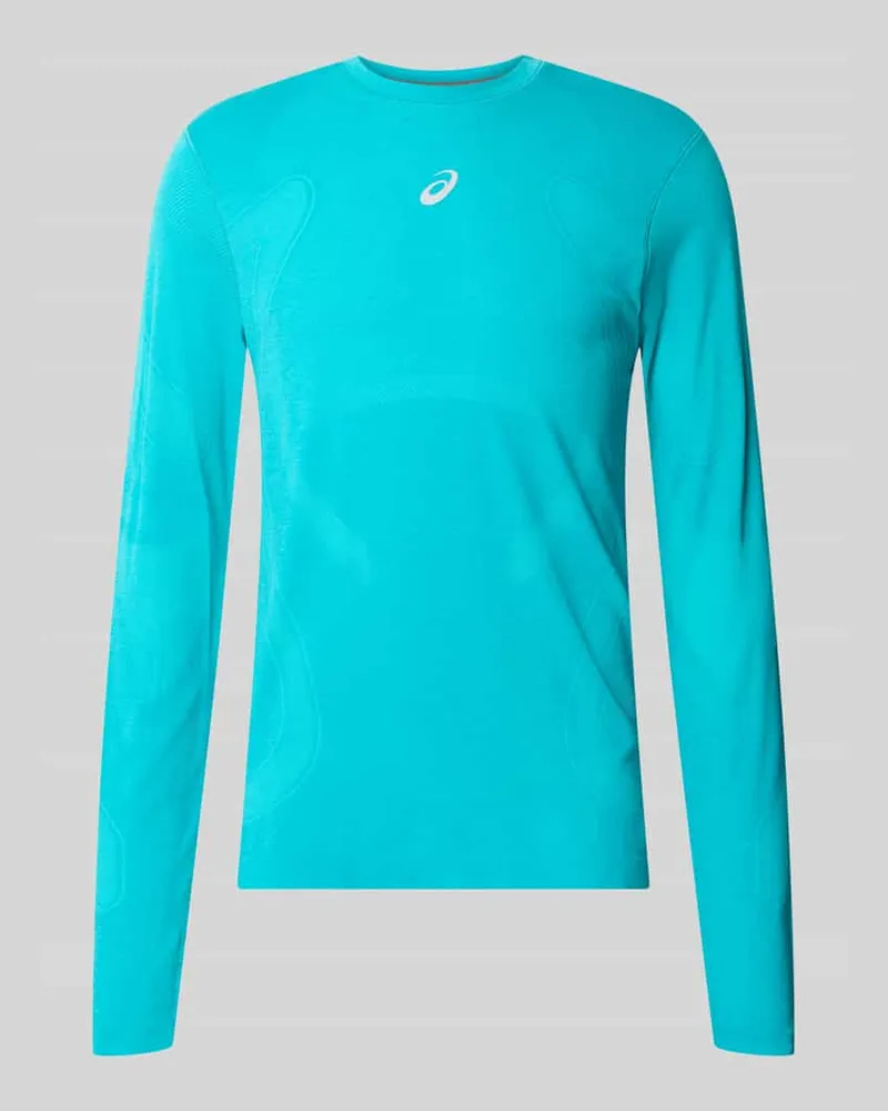 Asics Longsleeve mit Logo-Print und Rundhalsausschnitt Tuerkis