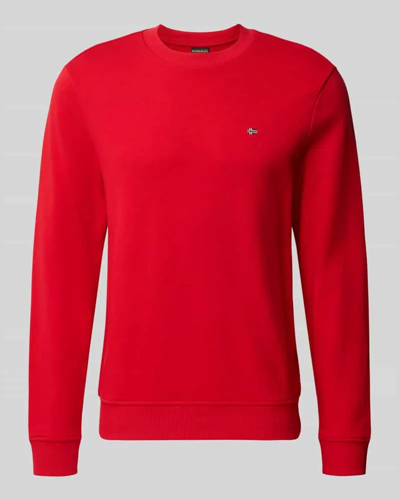 Napapijri Sweatshirt mit Label-Stitching Modell 'BALIS Rot