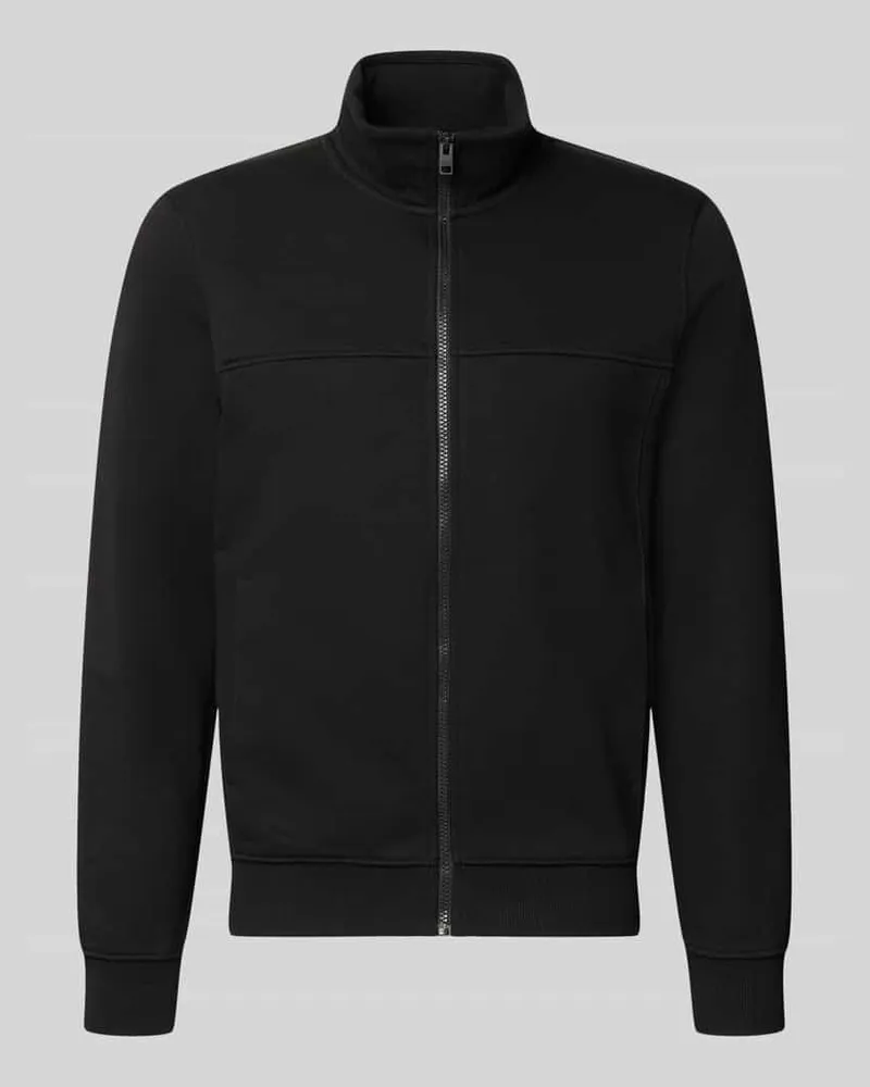 S.Oliver Regular Fit Sweatjacke aus Baumwoll-Mix Black