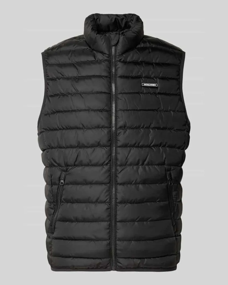 Jack & Jones Steppweste mit Reißverschlusstaschen Modell 'ELVIS Black