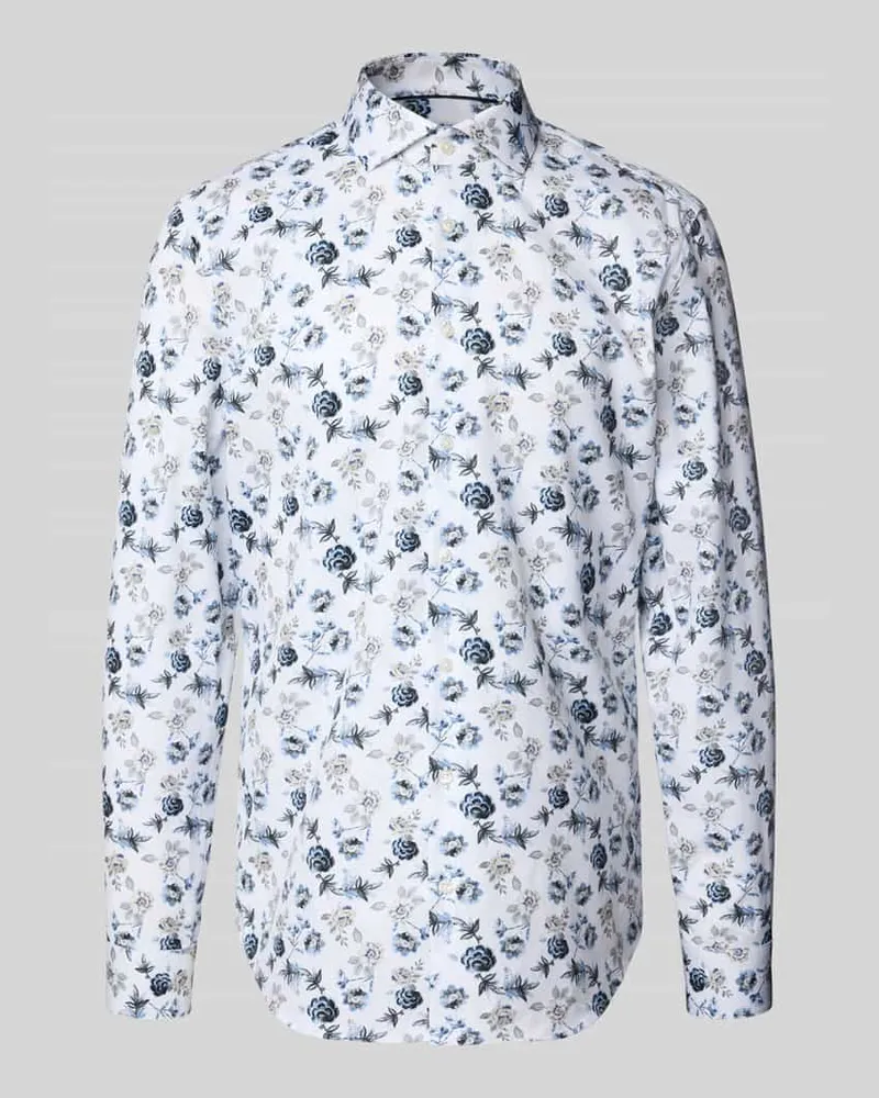 JAKE*S Slim Fit Business-Hemd mit Haifischkragen 