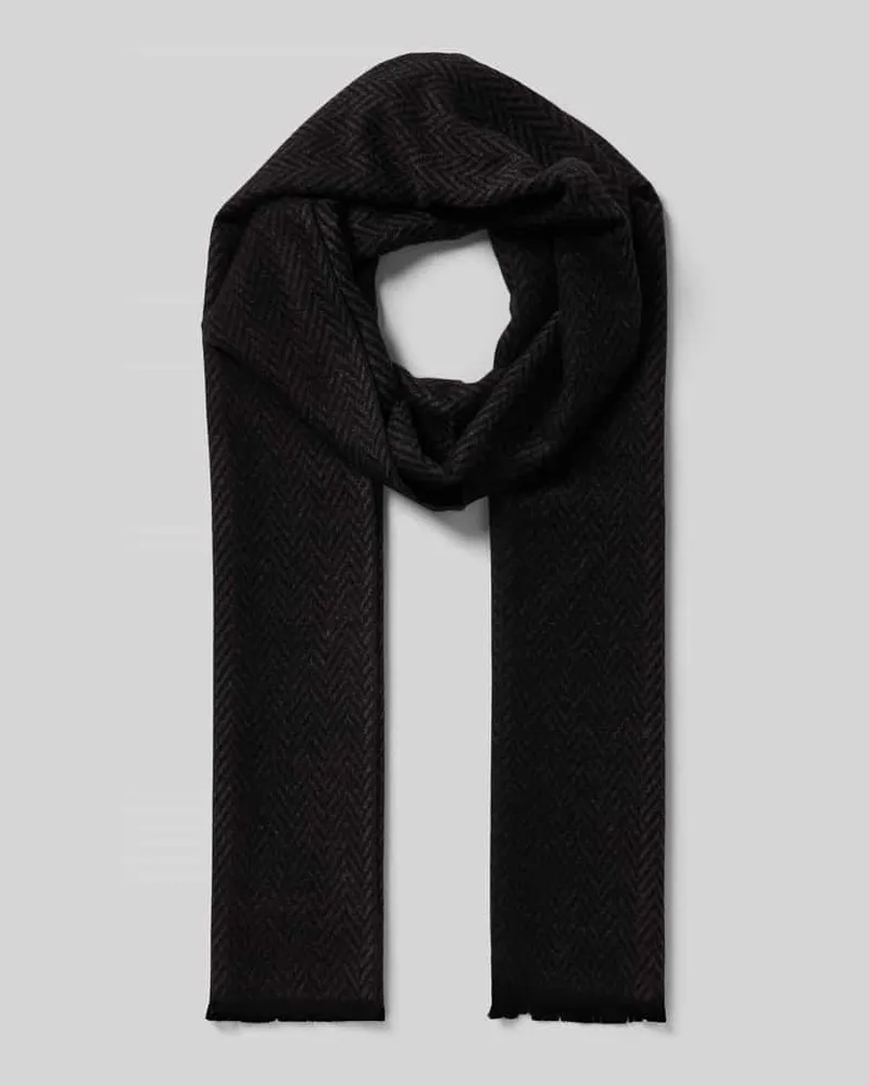 Christian Berg Schal aus Viskose im Allover-Look Black