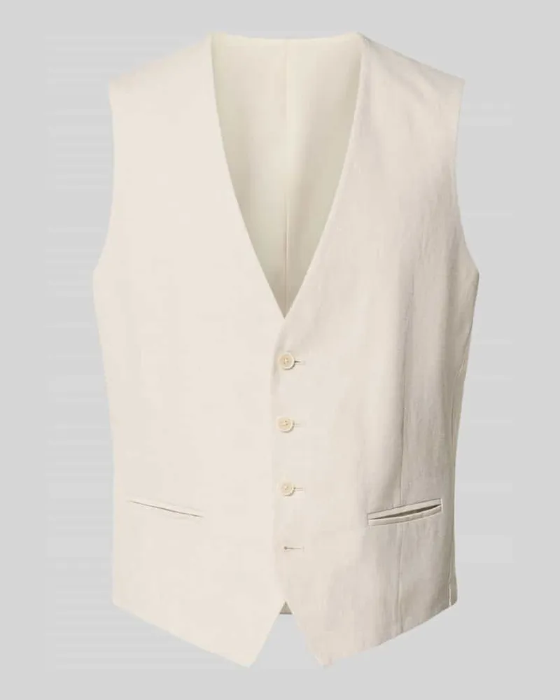 McNeal Weste aus Leinen-Baumwoll-Mix mit Paspeltaschen Beige