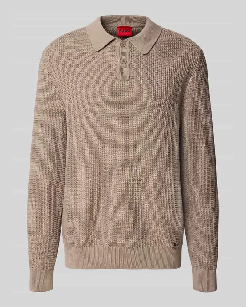HUGO BOSS Regular Fit Strickpullover aus reiner Baumwolle Modell 'SAFFOWL Mittelbraun