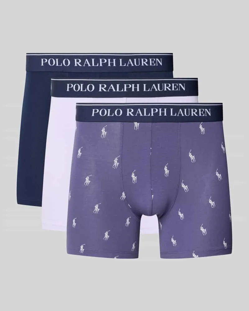 Ralph Lauren Boxershorts mit elastischem Logo-Bund im 3er-Pack Blau