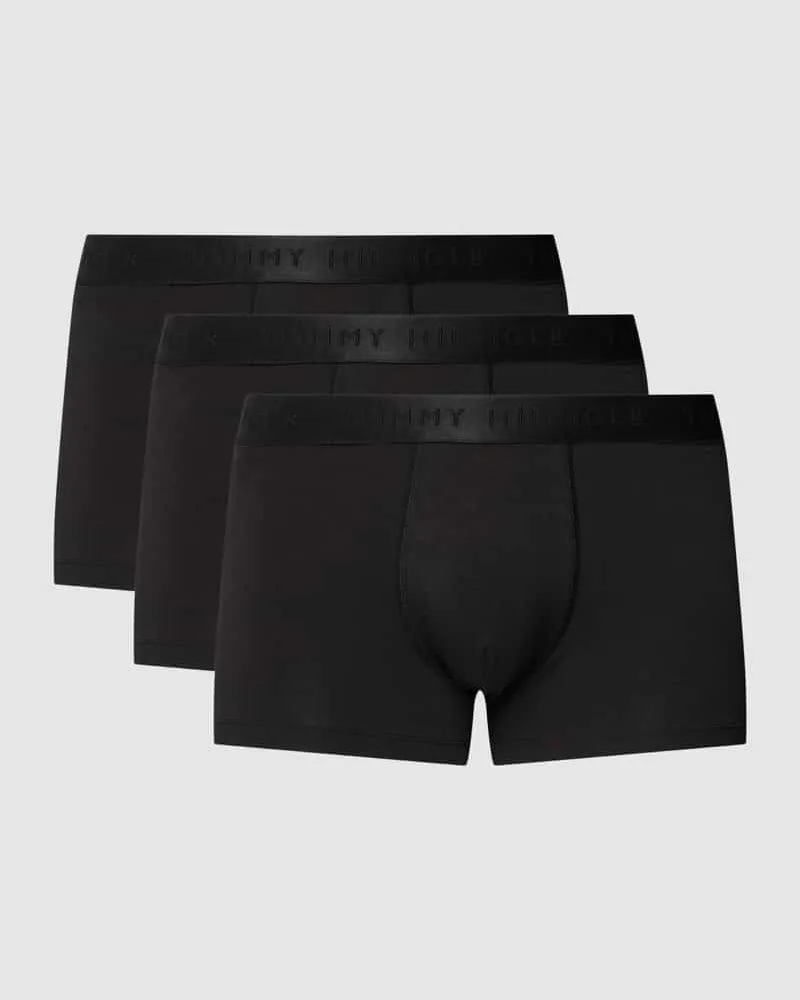Tommy Hilfiger Trunks mit elastischem Logo-Bund im 3er-Pack Black