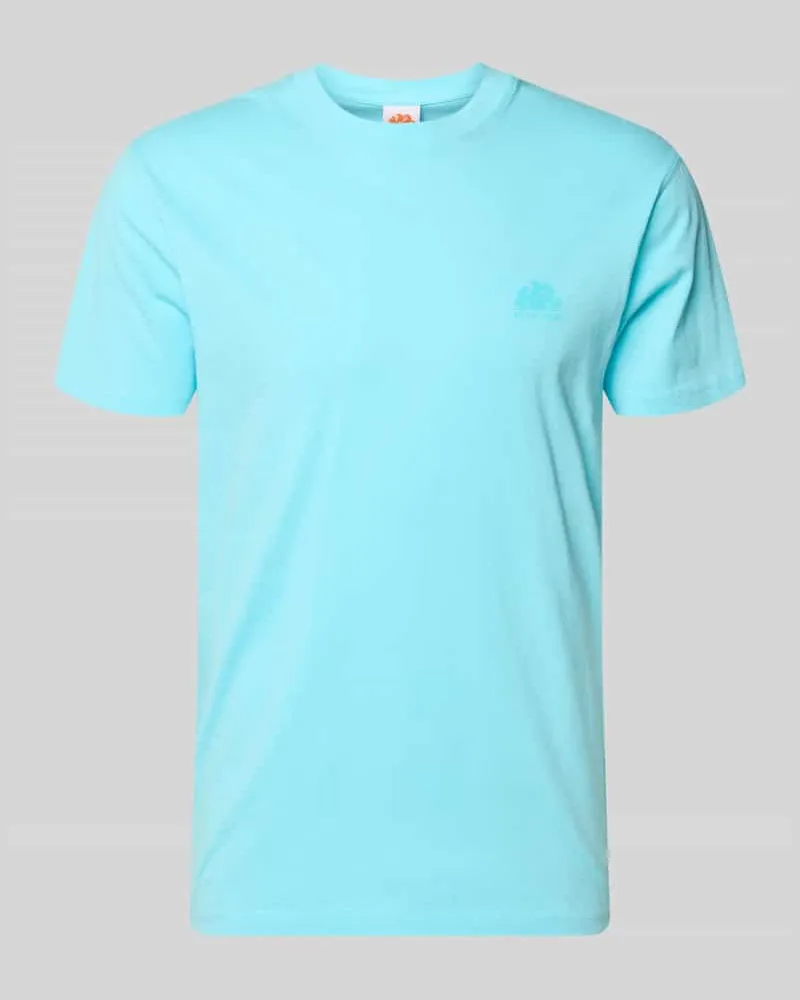 Sundek Slim Fit T-Shirt aus reiner Baumwolle Hellblau