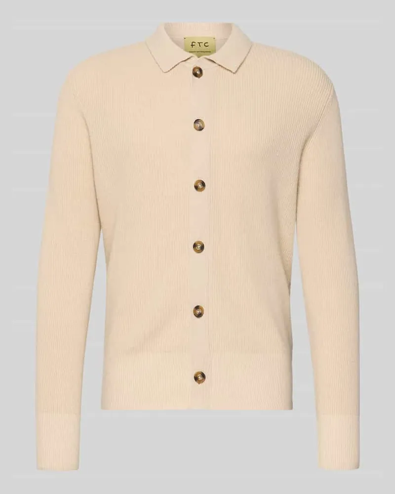 FTC Cashmere Regular Fit Strickjacke mit Kaschmir-Anteil Beige