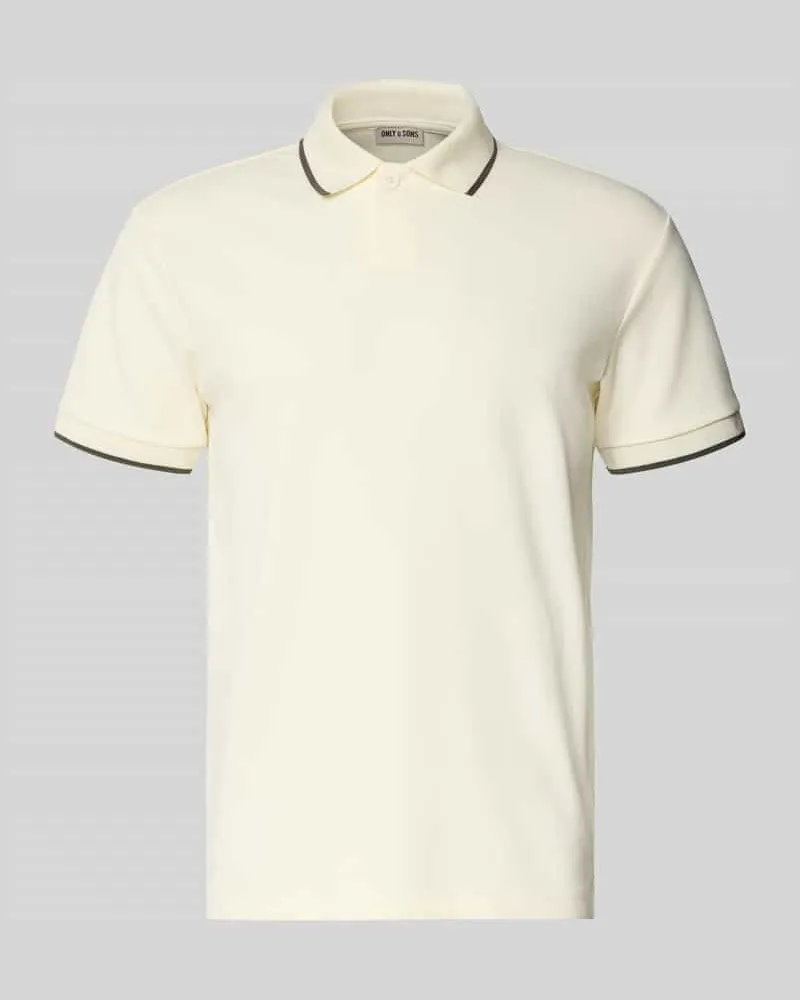 Only & Sons Regular Fit Poloshirt aus Baumwoll-Mix Modell 'TOMON Offwhite