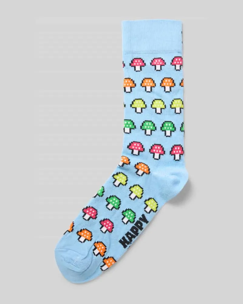 Happy Socks Socken mit Motiv-Stitching Modell 'MUSHROOM STRIPE 
