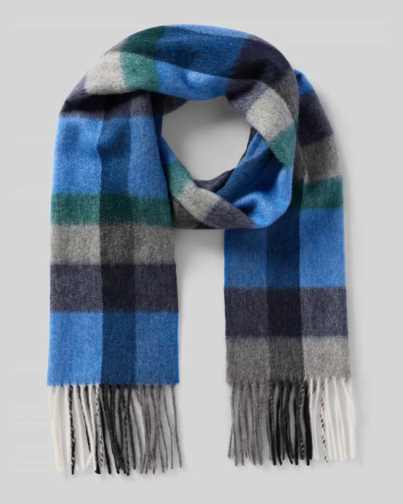 Ascot Schal mit Ausfransungen Blau