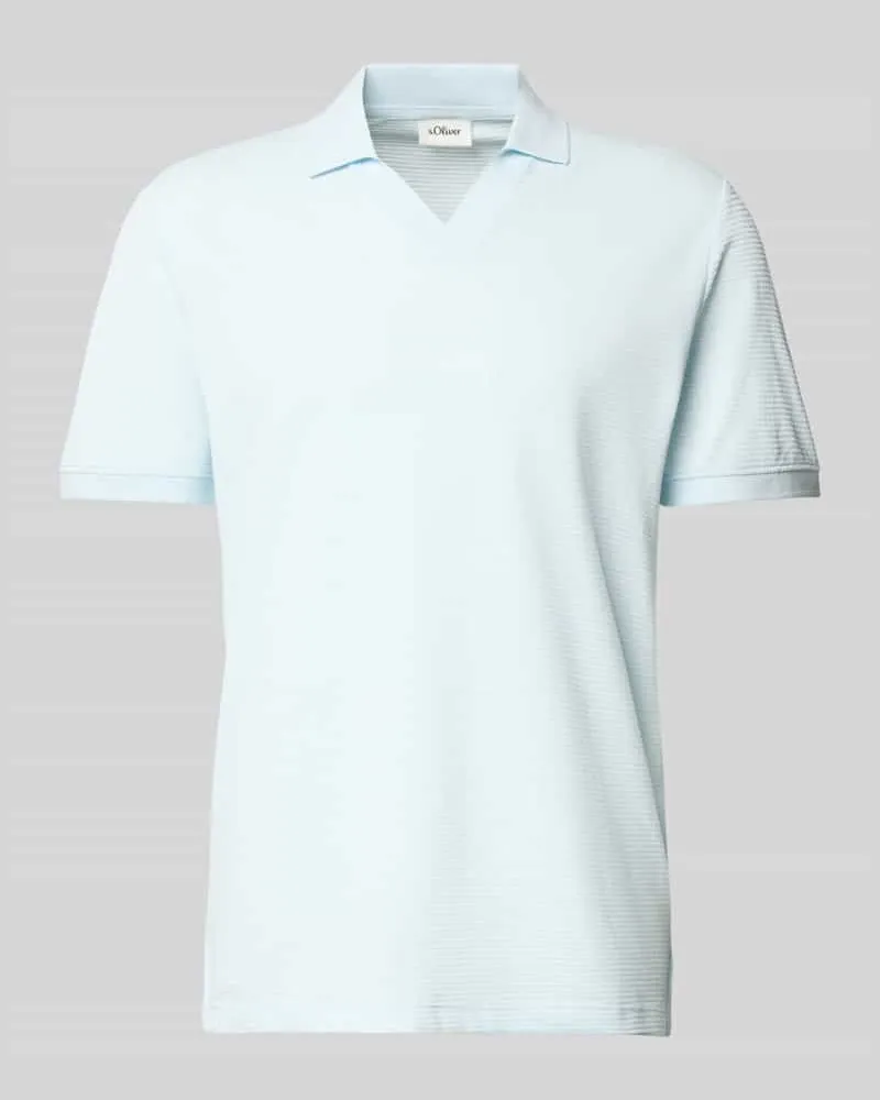 S.Oliver Regular Fit Poloshirt aus Baumwoll-Mix Hellblau