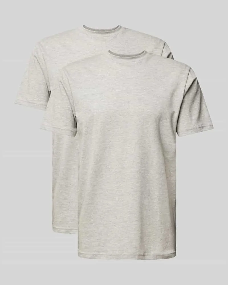 Ragman T-Shirt mit geripptem Rundhalsausschnitt 