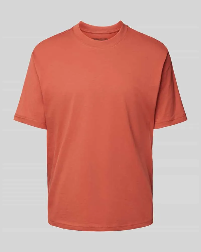 McNeal T-Shirt mit geripptem Rundhalsausschnitt Terra