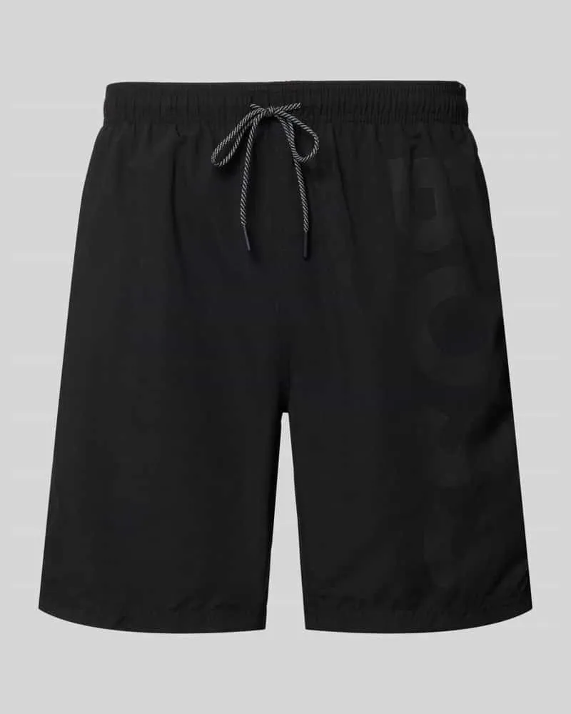 HUGO BOSS Badeshorts mit Label-Schriftzug Modell 'ORCA Black