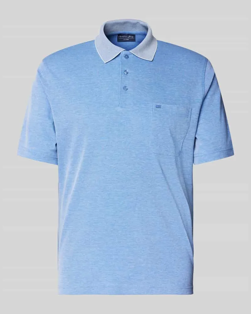 Christian Berg Regular Fit Poloshirt mit Brusttasche Blau