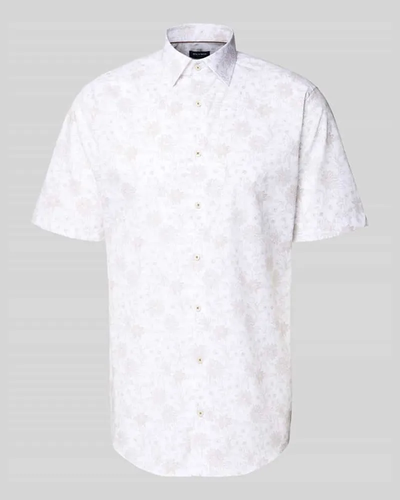 Olymp Modern Fit Business-Hemd mit Kentkragen Weiss