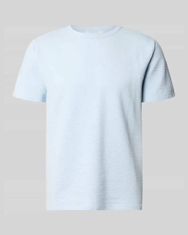 Selected Homme Regular Fit T-Shirt aus Baumwoll-Mix Modell 'SANDER Hellblau