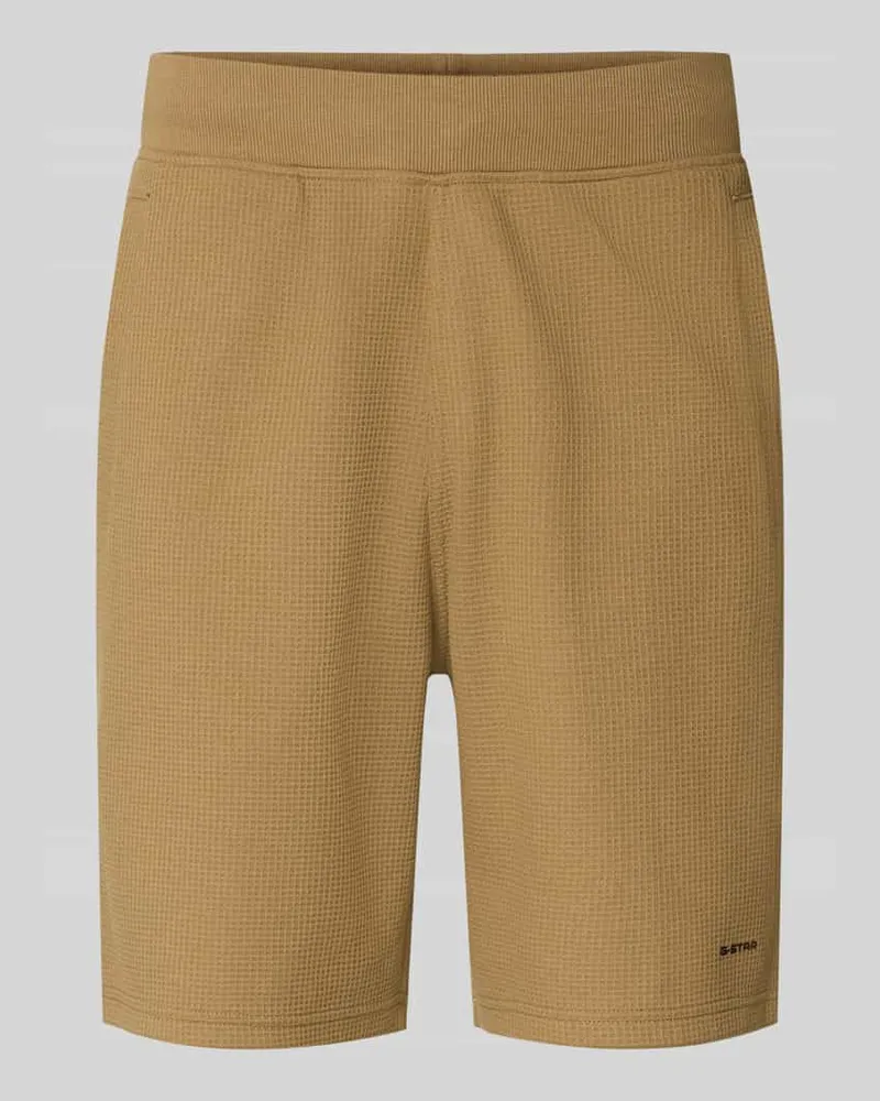 G-STAR RAW Straight Fit Shorts mit Strukturmuster Beige
