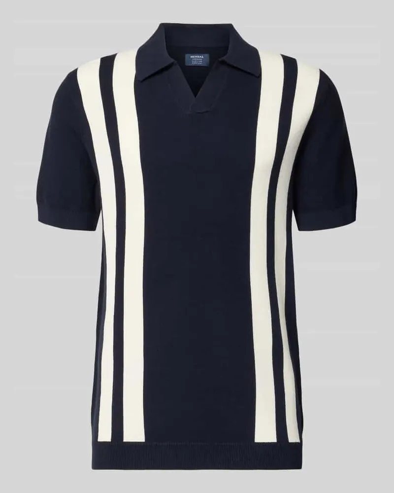 McNeal Regular Fit Poloshirt in Strick-Optik Dunkelblau
