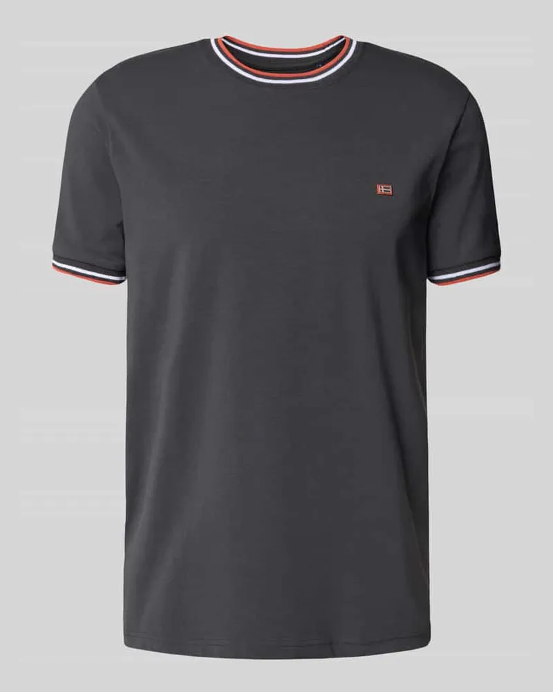 Christian Berg T-Shirt mit gerippten Abschlüssen 