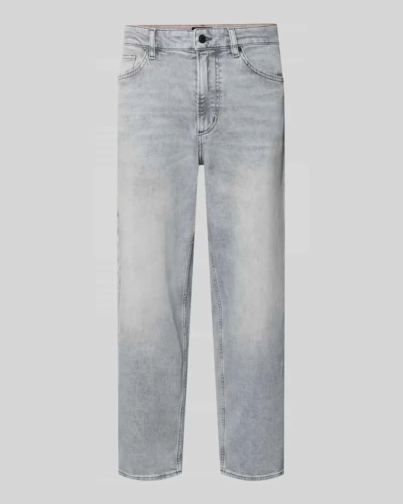 HUGO BOSS Tapered Fit Jeans aus Baumwoll-Mix Modell 'ARLO Mittelgrau