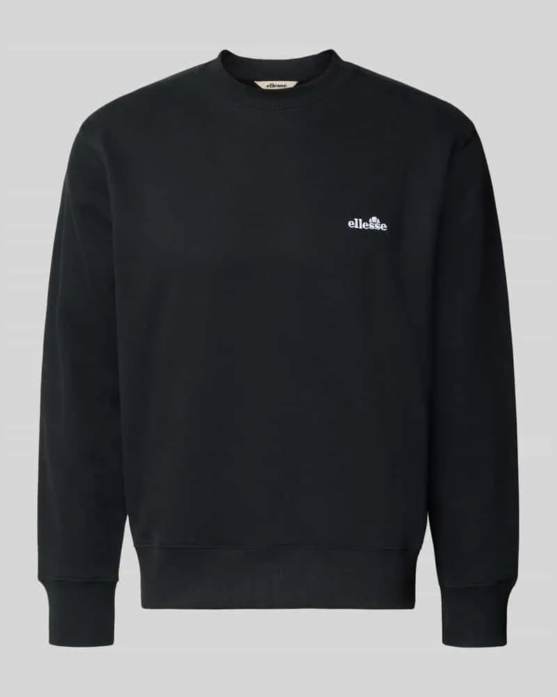Ellesse Sweatshirt mit Rundhalsausschnitt und Label-Stitching Black