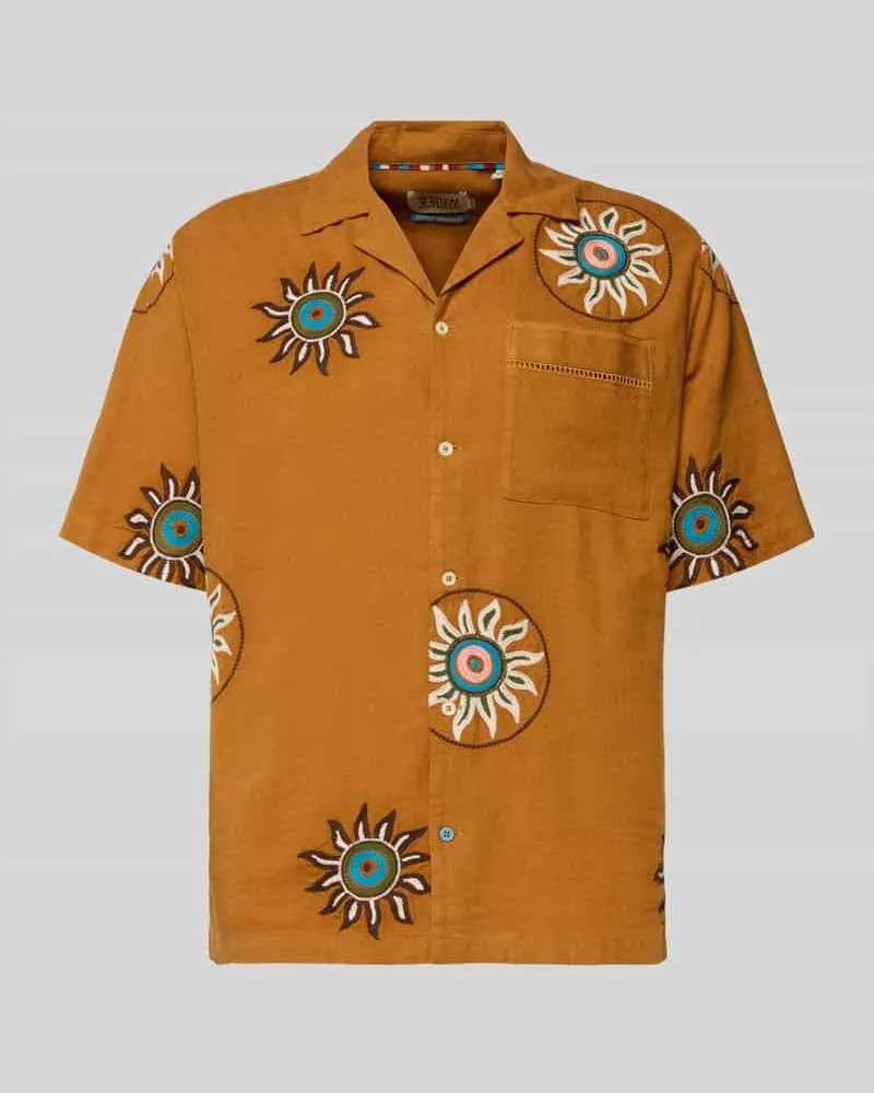 Scotch&Soda Relaxed Fit Freizeithemd aus Leinen-Viskose-Mix mit Brusttasche Hazel