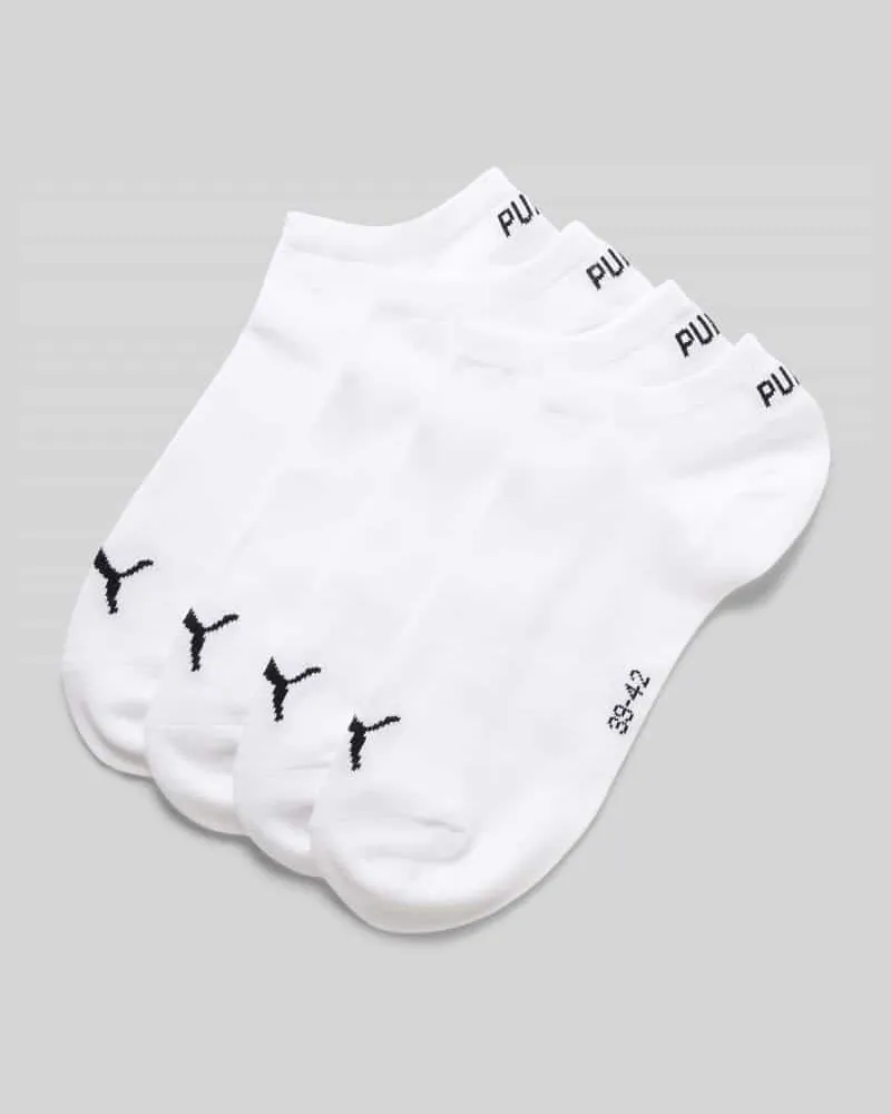 Puma Sneakersocken mit Logo im 4er-Pack Weiss