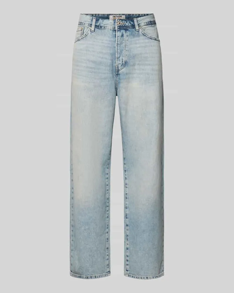 Only & Sons Loose Fit Baggy Jeans aus reiner Baumwolle Modell 'FADE Hellblau