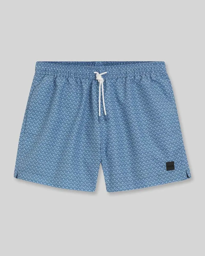 HUGO BOSS Regular Fit Badeshorts mit Logo-Patch Modell 'VIBE Hellblau