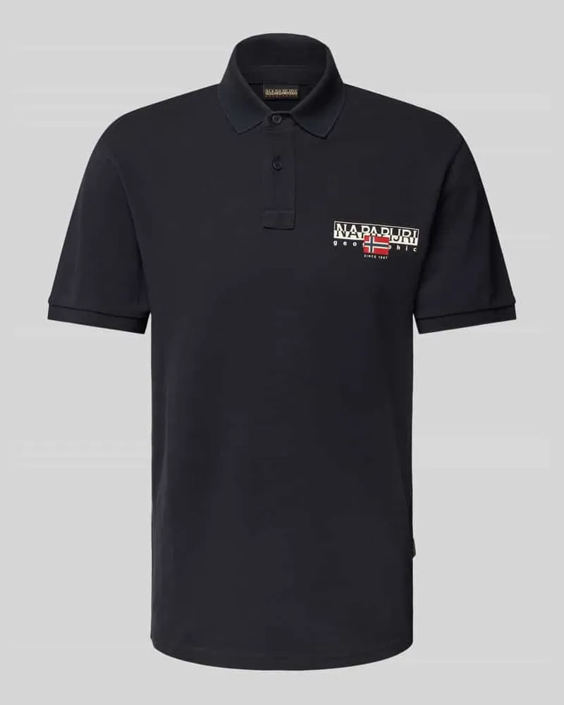 Napapijri Slim Fit Poloshirt mit Label-Print Modell 'AYLMER Black