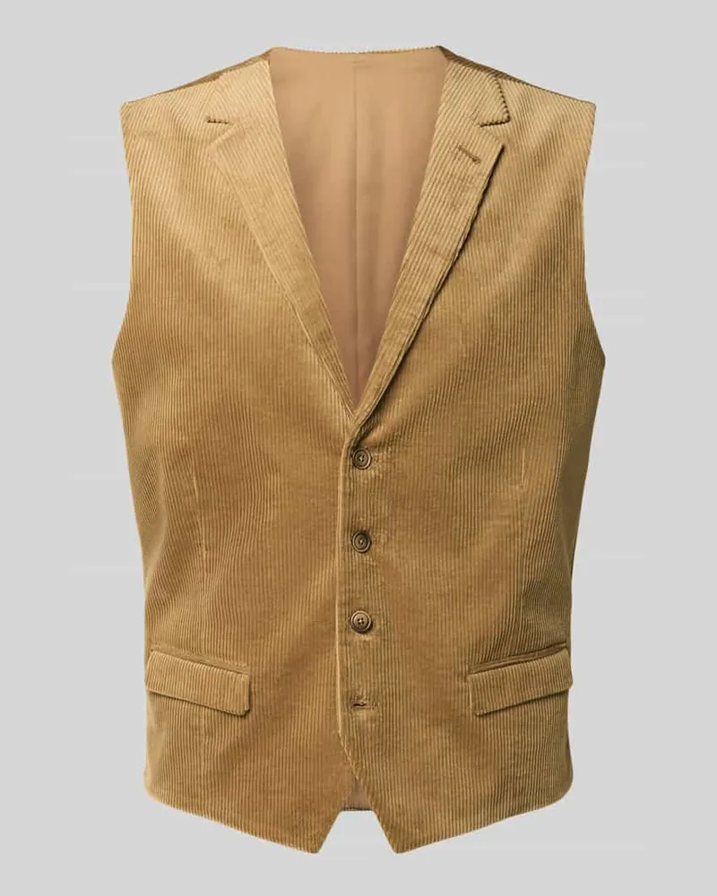 McNeal Weste aus Cord mit Pattentaschen Camel