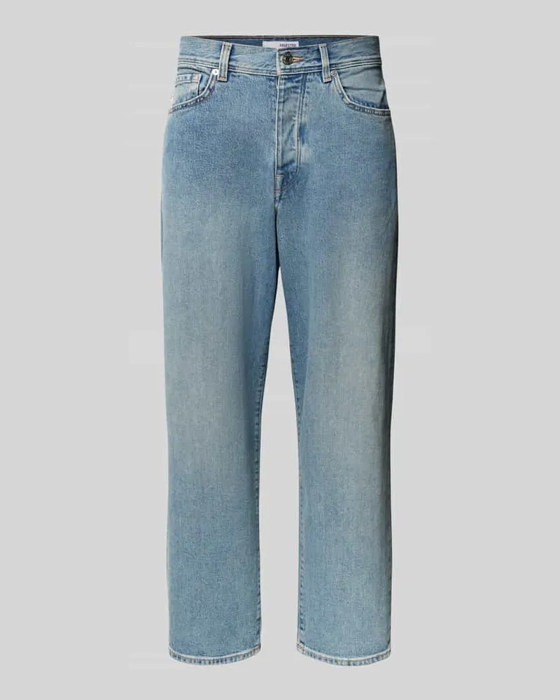 Selected Homme Loose Fit Jeans im 5-Pocket-Design Modell 'KOBE Jeansblau